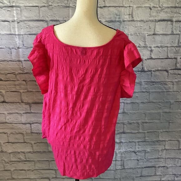 Shein Curve - Pink Square Neck Women's Top — 3XL - Picture 3 of 4